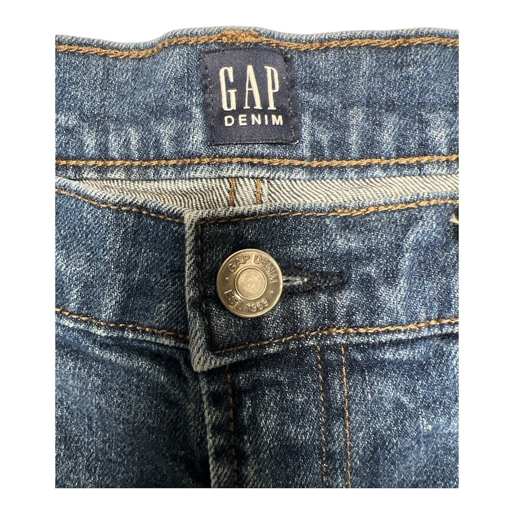 Gap Denim Shorts Women 28 Blue Excellent Raw Hem Frayed Stretch Mid Rise 5.5in - Picture 2 of 5